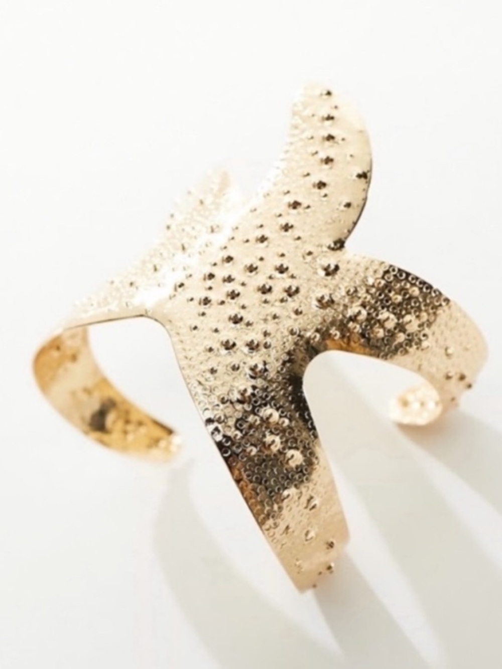 New! Pebbled Gold Starfish Cuff Bracelet
